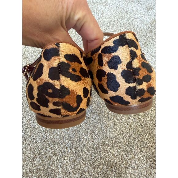 By Anthropologie Abbott Double Strap Leopard Flats Tan, Black Size 10 - Picture 7 of 12